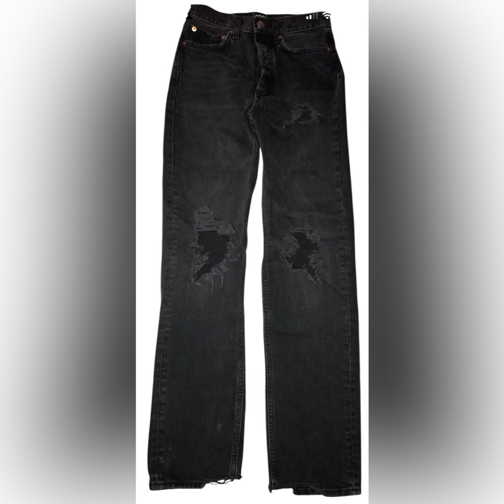 BDG Urban Outfitters Black‎ distressed relaxed straight leg jeans sz 24